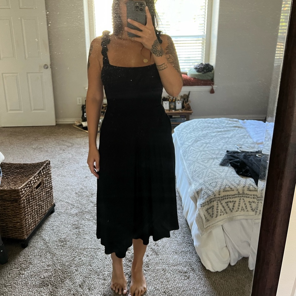 Reformation Eda Ruffle Strap Midi Dress | Size Medium